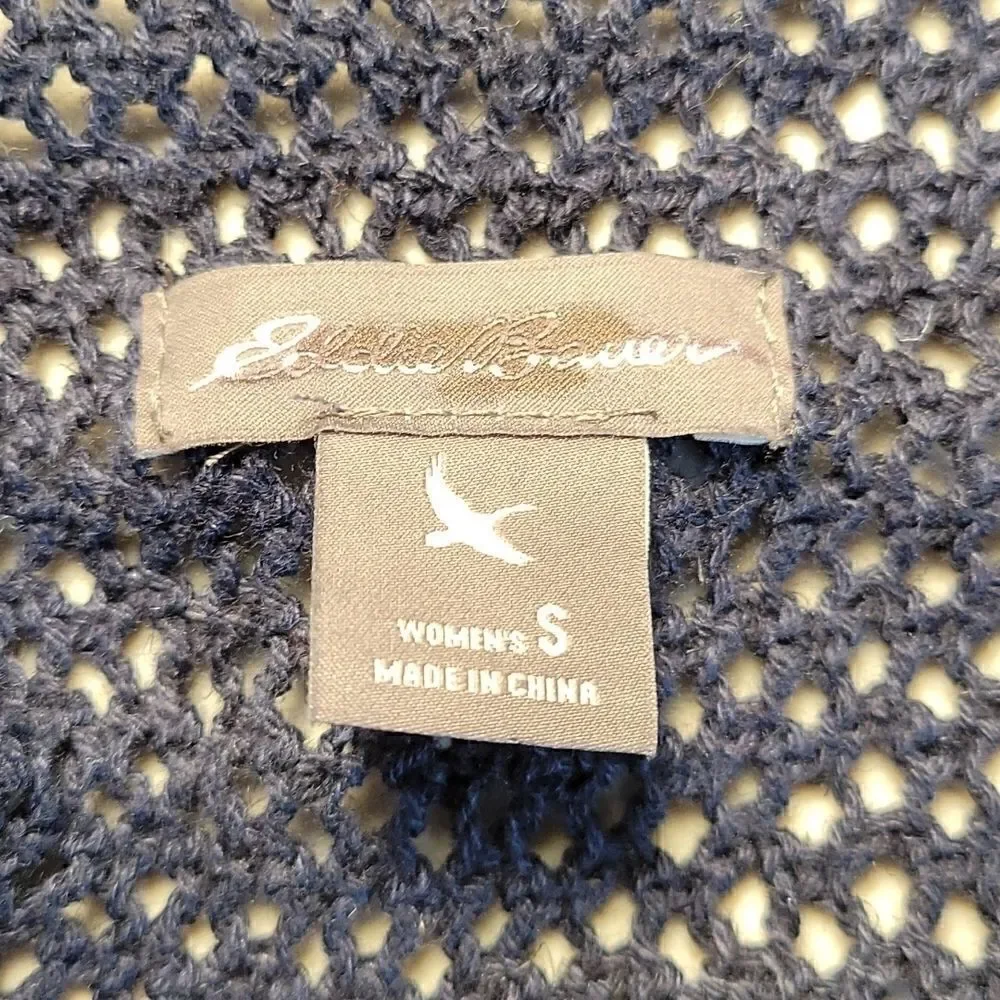 Eddie Bauer Crochet Open Cardigan Sz S